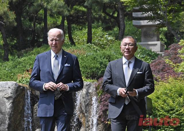현대차그룹 정의선 회장, 조 바이든 미 대통령과 환담