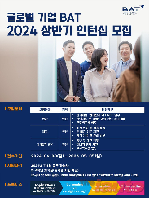 BAT로스만스, 대학생 하계 인턴십 채용